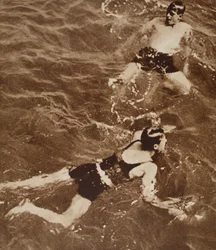 King Edward VIII and the Duke of Kent Swimming on the Riviera, 1933
